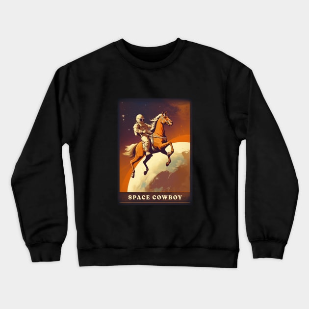 Space Cowboy Crewneck Sweatshirt by Retro Travel Design